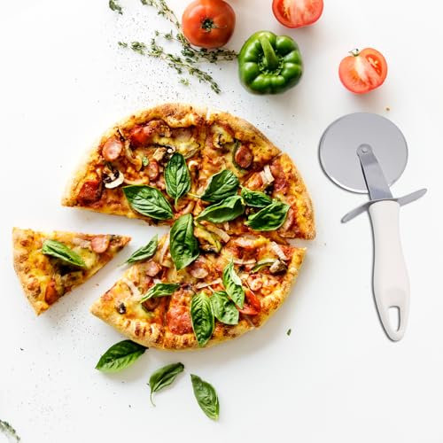 Rotella Tagliapizza con Manico Ergonomico - Taglia Pizza Professionale in Acciaio Inox - Perfetta per Pizza, Torte, Waffle e Pane - Lavabile in Lavastoviglie, Leggera e Antiscivolo