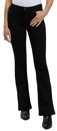 Cross jeans dam jeans Faye – slim flared – svart – svart W27-W36 stretch, Svart svart 005, 28W / 32L