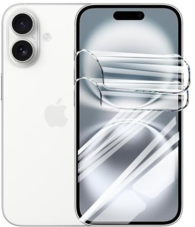 TMahhbid 2 Pièces Film d'hydrogel pour iPhone 16 (6.1 Pouces), Transparent TPU Souple écran protection [Haute sensibilité]
