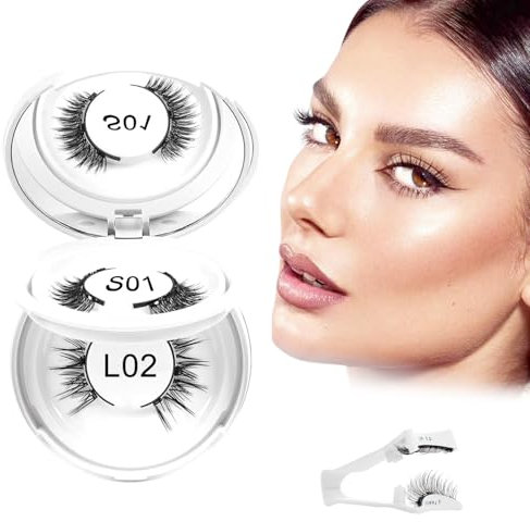 SHUBEIEUMI Magnetische Wimpern, 2 Paare Natürlich Künstliche Wimpern, Wiederverwendbare Magnet Wimpern mit Applikator, Kein Kleber Nötig, Einfach zu Tragen