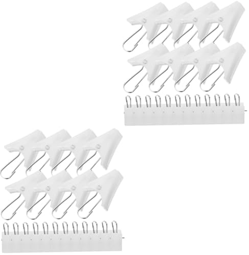 PRETYZOOM 2 Ensembles Clip De Rideau en Plastique Clips De Rideau De Pinces À x Blanches Pinces pour x De Fenêtre ES À x pour Lit Crochet De 20 Pièces * 2