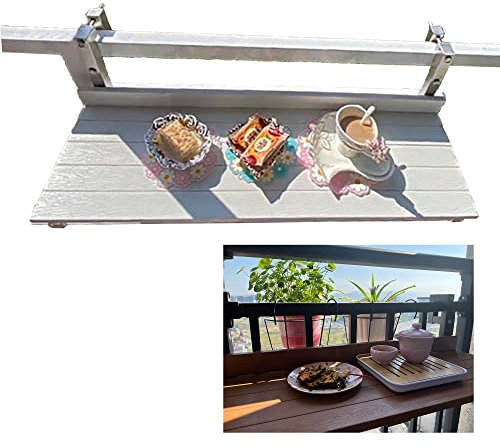 JXIPANUL Balkon-Hängetisch, klappbarer Balkon-Stehtisch für Geländer, Balkongeländer-Beistelltisch, klappbarer Hängetisch, Außenterrassen-Beistelltisch, tragbarer Decktisch für Garten, Vera