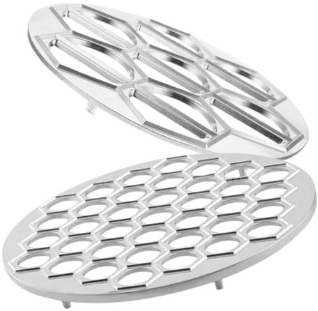 Garneck 2pcs Aluminum Dumpling Maker Mold Set 37-Hole and 7-Hole Design, Metal Dumplings Tools for Home Cooking, Easy-use Pasta and Ravioli Press, Suitable for Family Meals