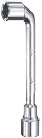QUARKZMAN L-förmiger Winkelschlüssel mit Sechskantbuchse 12mm 45# Stahl Doppelseitiger metrischer 6-Punkt-Rohrsteckschlüssel für allgemeine Reparaturen, Pipeline, Fahrrad- und Autowartung