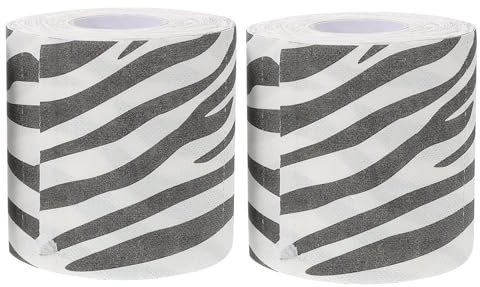 HAPINARY 2 Stück Toilettenpapier Zebramuster 3d-prägung Weiches Papier Strapazierfähig Alltag Toilettenrolle Haushalt Badezimmer
