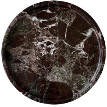StonePlus Rosa Levanto Tablett aus natürlichem Marmorstein, 20,1 cm, rund, kleines Tablett, für Schmuck, Kleinigkeiten, Aufbewahrungsschale (Rosa Levanto)