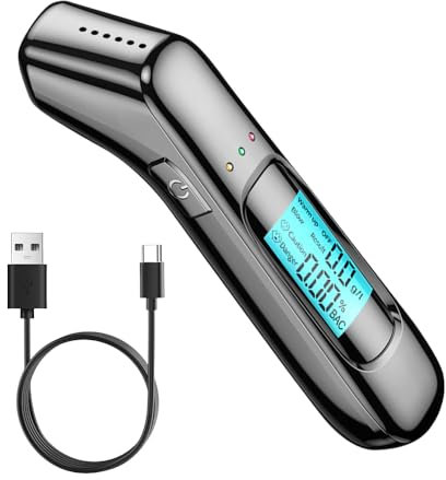 Dhqkqg Breathalysers, Professional Alcohol Breathalyzer with LCD Digital Display, Portable Alcohol Breath Tester, Non-contact Alcohol Meter for Home Party Use