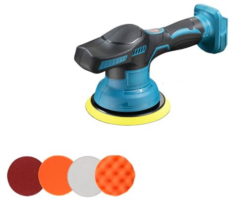 Cordless Car Buffer Polisher, 6 Inch Mini Buffer Polisher Kit with 12 pcs Attachments,8 Variable Speed Orbital Polisher for Car Boat Detailing, Polishing,Scratch Removing (Battery Not Included)