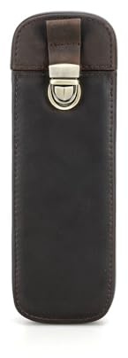 FOVAOK Handgefertigtes Stifteetui aus echtem Leder mit 3 Schlitzen, Vintage-Füllfederhalter-Aufbewahrung, Stiftebox, Büro, Schule, Schreibwaren-Tasche, coffee, Einheitsgröße