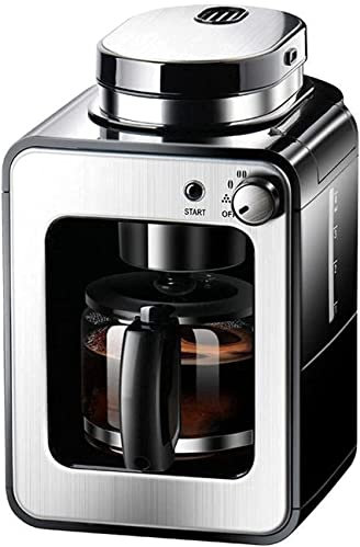 IUBGFTO Household Automatic American Coffee Machine Drip Type Coffee Maker With Filter Coffee Bean Grinder 2 In 1 Tea Maker Glass Pot