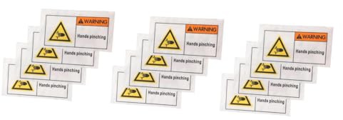 MAGICLULU 3 Sätze Warnschild Fingerklemmen Sicherheitszeichen Für Maschinen Büro Industrie Stark Haftend Langlebig Einfach Anzubringen Für Werkstätten Baustellen 4 Stück * 3