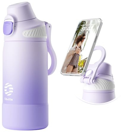 Fjbottle Edelstahl Trinkflasche 600ml mit Strohhalm und magnetischem Griff