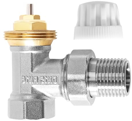 G1/2 Thermostatventil, Messing Rücklaufverschraubung 1/2 Zoll, Heizkörperventil, Heizungsventil, Durchgang Ventil für Heizkörper