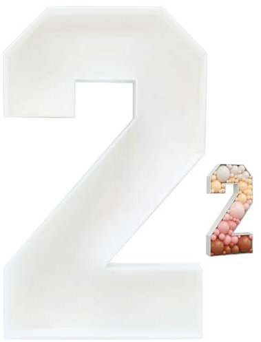 OnIUeZky Marquee Numbers, Number 2 Mosaic Numbers For Balloons 3Ft Tall Cut-Out Extra Large for Party Decor, Photo Props, New Years Decorations 2024 Style 1..