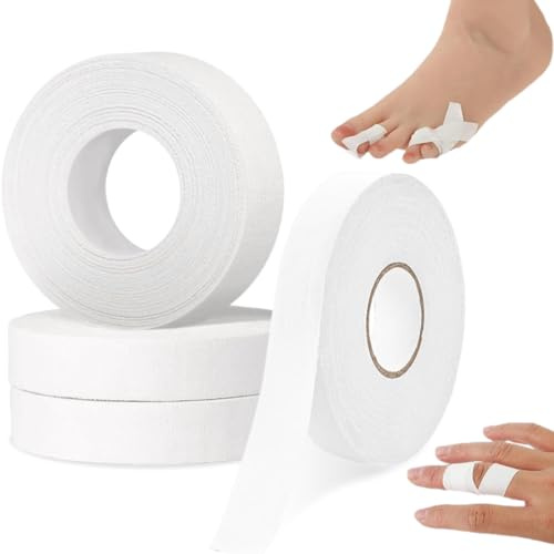 ZORVYN 4 rotoli di nastro per dita da arrampicata, 1,25 cm × 10 m (bianco)