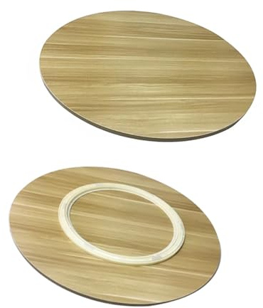 Lazy Susan Grand plateau de service rotatif en bois massif pour table de cuisine et de salle à manger facile à nettoyer Finition noyer clair 50,8 cm, 61 cm, 81,3 cm, 101,6 cm