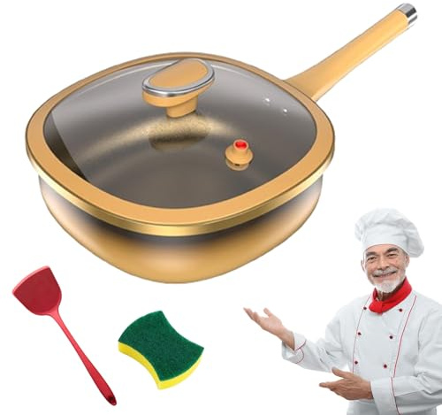 12in Titanium Alloy Non-Stick Pot with Lid, 2026 New Titanium Frying Pan, 30 X 10 Cm Saute Pan with Steamer Basket, Even Heat, Frying Stir-Frying Stewing Braising Cooking Methods (A: Pot Only)