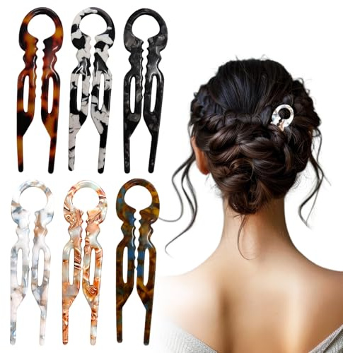 VEGCOO 6 Pièces French Pin Femme, Cheveux Prestige Française en Forme de U pour Femmes, Cheveux Simples Et Tendance Épingle pour Tout Type de Cheveux, Convient pour Saint-Valentin Noël