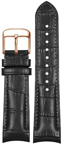 dayeer Lederarmband für Omega New Seamaster 300 Planet Ocean 007 Speedmaster Herrenuhrkette(Blackr,22mm)