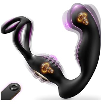 Prostata Stimulation Männer mit 9×360° Rotationsmodi & 9 Vibrationsmodi Analvibratoren für Mann Analplug mit Penisring stabiler Anal Vibrator Prostata vibrator massage Sex Spielzeug für die Männer