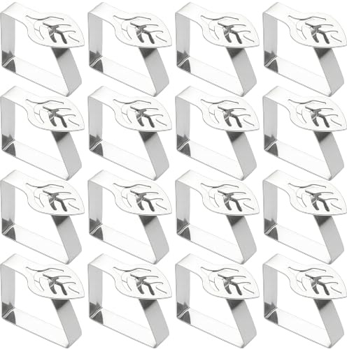 16 Stück Tischdeckenklammern Blatt Design Tischdecke Halter Clips | Elegante Blattform mit stabiler Befestigung, geeignet als Tischklammern für verschiedene Tischdecken und Dekorationen