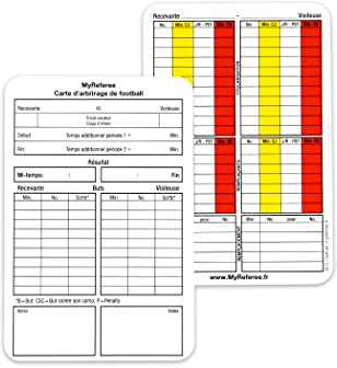myreferee scheda di Arbitrato di calcio 100 pezzi