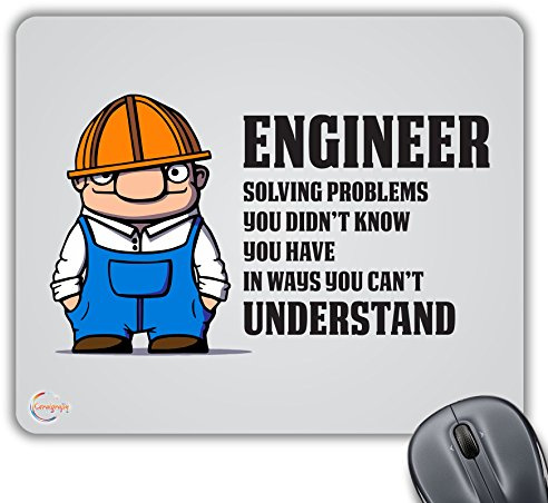 Coralgraph Inc CP076 Engineer Solving Problems Novelty Gift Printed PC Laptop Computer Mouse Mat Pad