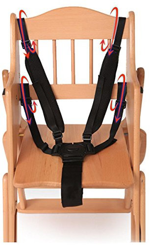 Domybest Harnais de Sécurité pour Poussette, Sangle de Sécurité pour Poussette, Harnais de Sécurité 5 Points Universel Réglable, Harnais pour Chaise Haute, Landau, Poussette