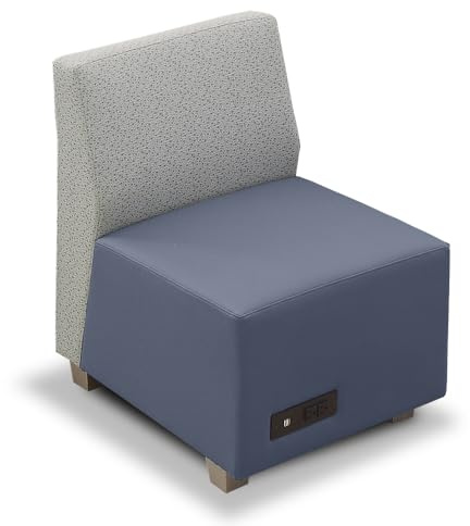 NBF Ergonomic Armless Office Lounge Chair - Office Guest Chairs for Conference Room - Reception Chairs with Silver Legs and Williamsburg Polyurethane, 22 W, Grey
