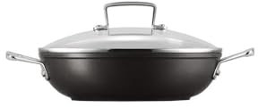 Le Creuset Toughened Non-Stick 24x5.95cm Shallow Casserole/Braiser with Glass Lid, Aluminium, 51107240010502