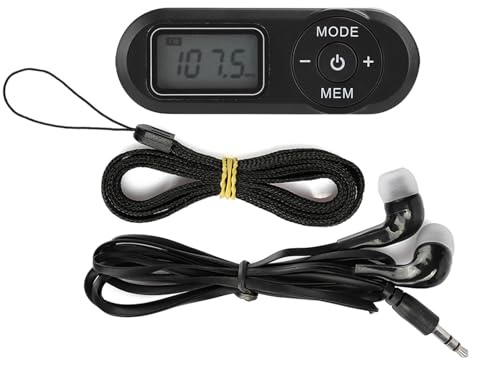 Mini Radio portátil, Reproductor de música Digital de Radio FM de Bolsillo con Pantalla LCD de 1,1 Pulgadas con función de Memoria de Apagado, Auriculares externos de mm3,5 mm