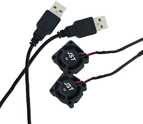 DEVMO 2pcs USB 5V DC Fan 2510 Small 2 pin Cooling Cooler Computer 25mm X 10mm (25x25x10)