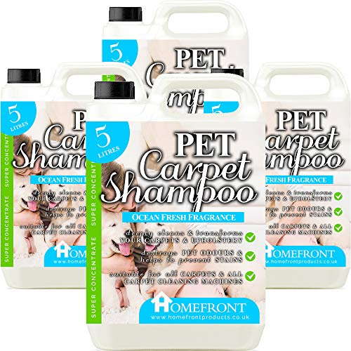 Homefront Pet Carpet Shampoo - Deeply Cleans to Remove Dirt, Nasty Odours and Stains - Breaks Down Urine Salts and Pet Deposits Perfect for Pet Owners (20 litres)