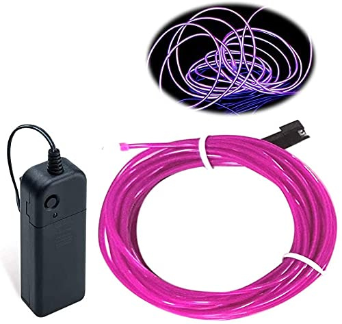 Balabaxer EL Wire, 2,99m/3M Neonlichter Rauschreduzierung Tragbares Neon-Elektrolumineszenzlicht für Partys, Halloween, DIY-Dekoration (Lila, 2,99m)