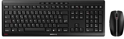 CHERRY STREAM DESKTOP RECHARGE, ensemble clavier et souris sans fil, disposition française (AZERTY), Connexion radio 2,4 GHz, Frappe silencieuse, Rechargeable, Noir