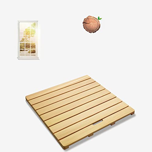 Zhaomi Caillebotis de Douche Bois de Luxe,Caillebotis Salle de Bain,Tapis Antidérapant,Tapis de Douche Multifonctions,pour Un Rangement Facile,pour l'Intérieur ou l'Extérieur (50x30cm/20x11.8in)
