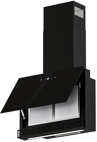 FIREGAS Dunstabzugshaube 60cm umluft, Luftmenge 477m³/h, leiser bürstenloser Motor, Touchscreen, LED, mit Kohlefilter CC170