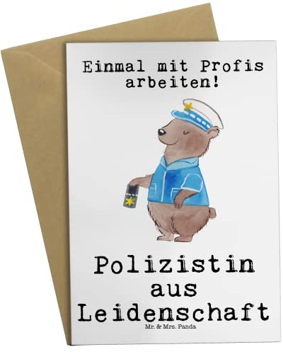 Mr. & Mrs. Panda Grußkarte Polizistin Leidenschaft - Geschenk, osterkarten, Grußkarten, Polizei, Studium, einladungskarten, dankeskarten, Cop, osterkarte, weihnachtskarten