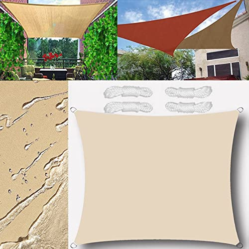 Tenda da Sole Tenda a Vela Impermeabile Rettangolo Quadrato Triangolare Tendalino 3x6m Tenda da Sole Telo Parasole Ombreggiante per Esterno Terrazzo Balcone Giardino Bianco Crema