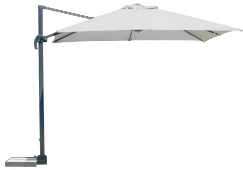Gruppo Maruccia - Ombrellone 3x3 Metri Palo Laterale Made in Italy - Ombrellone in Alluminio a Sbalzo per Giardino, Bar, Hotel - Tetto in Acrilico (3x3 Metri)