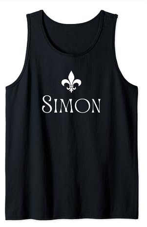 Simon Nachname Französischer Familienname Heraldische Lilie Blume Tank Top