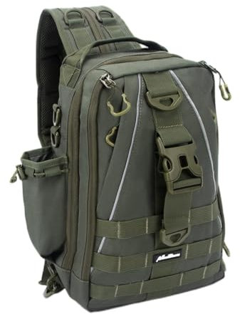 MoiShow Angelrucksack Tackle Bag, Angelrucksack mit Rutenhalter Große Aufbewahrung Angelgerät Box Rucksack, Angelrutentasche zum Tragen von Angelausrüstung und Ausrüstung, Angelgeschenke für Männer