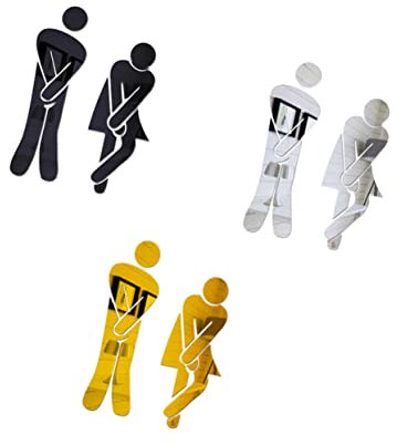 Gadpiparty 3 Pièces Mur Des Toilettes Sticker Wc Homme Femme Autocollant Toilettes Homme Femme Décalcomanies De te te Stickers Sculpté 3d Autocollant Miroir