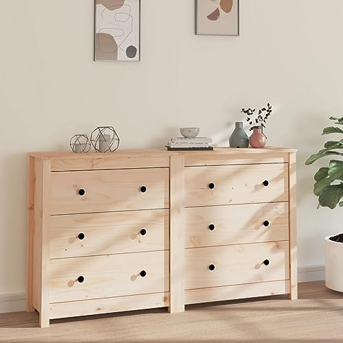 HETFTJN Sideboard, Buffetschrank Küchenunterschrank Wohnwand Besenschrank Geeignet für Badezimmer Schlafzimmer Flur Dorm 140x35x80 cm Massivholz Kiefer