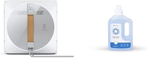 ECOVACS Winbot W1 PRO Robot Lavavetri Per Finestre e Vetrate, Pulizia Intelligente Win Slam 3.0, Potenza 2800 Pa, Rilevamento Automatico Bordi, Antiscivolo, ‎Bianco, 1L detergente originale incluso