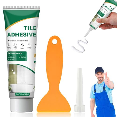 Tile Adhesive, Floor Tile Adhesive, All Purpose Glue for tile, Wall & Glass Glue, Ultra-High Strength, Waterproof & Temperature Resistant, Indoor & Outdoor