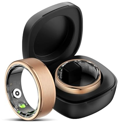 findtime RSGD8 - Anello intelligente per uomo e donna, anello fitness Android iOS, contapassi, frequenza cardiaca, ossigeno nel sangue, monitoraggio del sonno, contapassi, monitoraggio dell'attività