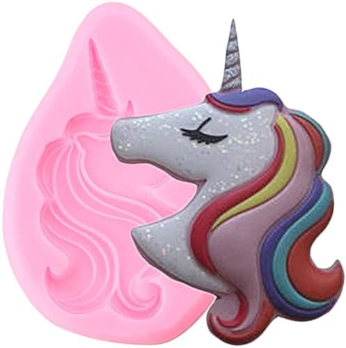 XMOLDNMS Unicorn Silicone Mould Unicorn Fondant Candy Moulds for Baby Birthday Cake Decoration Chocolate Cupcake Topper Candy Polymer Clay Gum Paste
