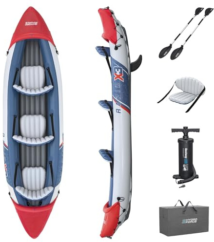Bestway 65132 Set kayak gonfiabile Rapid X3 Hydro Force, da 3 posti