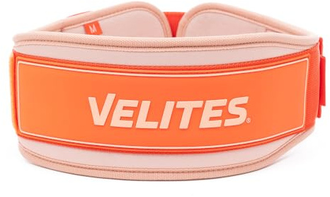 Velites Lumbarbälte för tyngdlyftning I bälte tyngdlyftning I bälte stöd och komfort I För marklyft, knäböj, lyft, övningar med maximal belastning (Orange, Small)